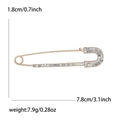 Mode Gold Legierung Sicherheitsnadel Brosche mit Strass für Damenanzüge, 7,8 cm Länge - Gold
