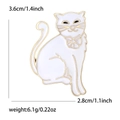 Dettagli su dimensioni e peso per questa elegante spilla a gatto in smalto bianco - Bianco