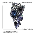Vintage gold crystal brooch with blue and purple stones, dimensions 6.4x3.6cm - Blue and Purple