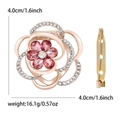 Roségoldene Blumenschalnadel mit rosa Edelsteinen und weißen Kristallen in 4cm Größe - Roségold-Rot