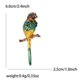 Enamel parrot brooch in colorful tropical style with size and weight dimensions - Colorful