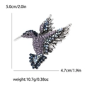 Squisita spilla a colibrì color argento con strass viola e blu per donna - Misto Violaceo
