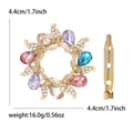 Colorful crystal flower scarf clip with golden alloy frame and sparkling rhinestones - Colorful