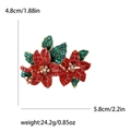 Elegante spilla a fiore con strass rossi e verdi per accessori natalizi e festivi - Rosso (MM-BR-0584)