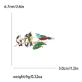Enamel bird branch brooch with measurements 6.7cm by 3.0cm for women suit accessory - Colorful