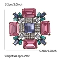 Spilla a croce vintage in lega dorata con pietre colorate e perle fini, 5,2 cm - Rosa