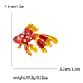 Spilla a forma di pesce rosso in smalto rosso e giallo con cristalli e misure - Rosso