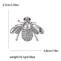 Spilla ape argento scintillante con cristalli, incluse dimensioni di altezza, larghezza e peso - Argento
