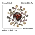 Retro starburst brooch with burgundy octagonal crystal and multi-color rhinestones - Purple (MM-BR-0833-PU)