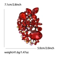 Luxuriöse rote Kristall-Blumenbrosche für Damen, elegante Strassnadel für Mäntel und Anzüge - Rot