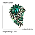 Spilla vintage in lega con cristalli verdi e neri per cappotti da donna eleganti - Verde