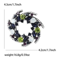 Exquisite rhinestone wreath brooch with blue and green crystals on retro silver base - Antique Silver Blue