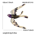 Spilla a forma di rondine in smalto sfumato viola con strass brillanti e placcatura oro - Viola
