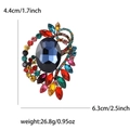 Spilla retrò con strass multicolori in oro con pietra centrale blu scuro e dimensioni - Arcobaleno