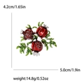Spilla creativa a melograno in smalto rosso con dimensioni 4,2cm x 5,0cm e peso 14,8g - Argento