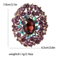 Dettaglio spilla vintage in vetro di lusso con misure precise di dimensioni e peso - Viola