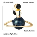 Schattige pinguïnplaneet emaille broche van zinklegering met afmetingen 3,2x2,9cm - Blauw