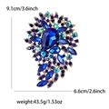 Spilla in lega di cristallo blu scuro e AB per donne in lussuoso design a goccia - Blu