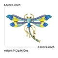 Broche de libélula retro con alas de esmalte de colores y diamantes azules en aleación - Estilo Azul (蓝色1068-BL)