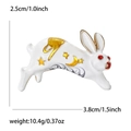 Dettaglio spilla a coniglio in smalto con dimensioni 3,8x2,5 cm e peso di 10,4 grammi - Bianco 1122-WH