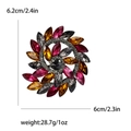 Spilla a fiore spirale retrò con strass multicolore e finitura argento vintage - Marrone