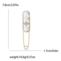 Spilla a balia dorata con perle e strass scintillanti, misura 7,8 cm di lunghezza - Stile Spilla con Perle e Strass / Oro