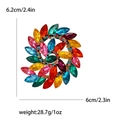 Spilla fiore colorata con strass dal design a spirale vintage e dimensioni dettagliate - Colorato