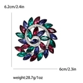 Spilla a fiore a spirale retrò con cristalli blu verdi e bordeaux in finitura argento - Verde