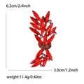 Luxurious red crystal brooch in vintage leaf shape with dimensions 6.2cm x 3.0cm - Red
