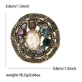 Vintage ronde holle legering broche met kleurrijke stenen voor damespakken - Goud