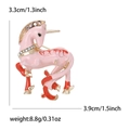 Dettagli sulle dimensioni e strass colorati della spilla unicorno in smalto - Rosa
