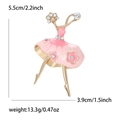 Dettaglio delle dimensioni della spilla ballerina in smalto rosa con strass - Base Oro Rosa