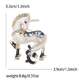 Spilla unicorno in smalto con bordo dorato e strass, dimensioni 3,3x3,9cm vista dettagliata - Bianco