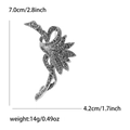 Spilla a fiore in lega con strass grigi per cappotti da donna eleganti 7.0cm - Canna di fucile