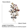 Eleganter Blumenstrauß Broschen mit bunten Strasssteinen und champagner Goldbeschichtung - Bunt