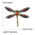 Spilla a forma di libellula dorata con strass colorati con misure e peso dettagliati - Giallo