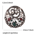 Spilla vintage in stile barocco in lega con strass e cristalli colorati da donna - Rosso 1211-RD