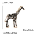 Golden alloy giraffe brooch with black enamel spots and elegant long neck design - Black Giraffe (MM-BR-1230)