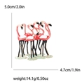 Mode legering emaille flamingo cluster broche voor dames met 5,0 cm hoogte maat - Rood