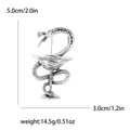 Dimensions détaillées de la broche serpent argentée antique d'une hauteur de 5,0 cm - Argenté