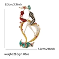Vintage enamel lovers brooch in gold finish with red and green details and size markings - Red 1251-RD