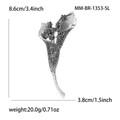 Spilla a giglio calla argento con cristalli scuri e dimensioni esatte del prodotto - Argento (MM-BR-1353-SL)