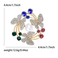 Luxury butterfly brooch with colorful crystals and white pearl in golden finish - KC Gold-White