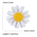Detailed view of daisy brooch with 3.4cm diameter and 11.7g weight specifications - White