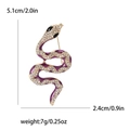 Dettaglio della spilla a serpente in smalto viola con cristalli e dimensioni - Viola
