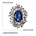 Lussuosa spilla di cristallo blu con metallo argentato vintage e strass colorati - Blu Scuro