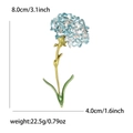 Blue enamel carnation flower brooch in pastoral style with 8cm height measurement - Blue