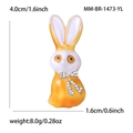 Cute yellow enamel rabbit brooch with rhinestone bowknot, size 4.0cm by 1.6cm - Yellow