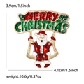 Weihnachtsmann-Brosche aus goldener Emaille mit Merry Christmas-Banner für Kleidung - Gold Rot Weihnachtsmann
