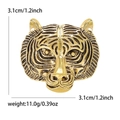 Vintage gold tiger head brooch with detailed 3.1cm metal relief and 11g weight - Gold